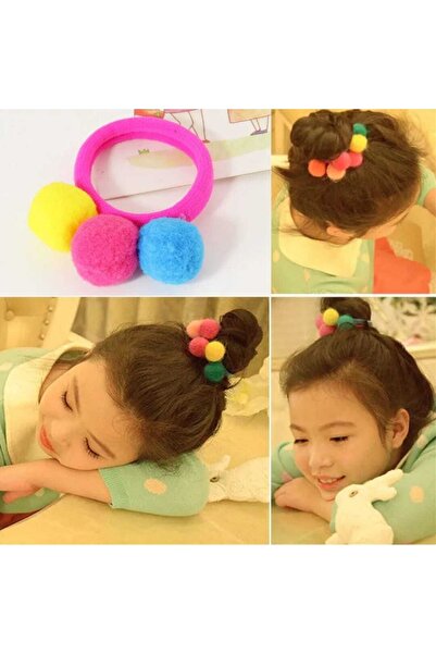 MutluBiDünya Lily Pon Pon Lastik Toka 2 Adet Ponpon
