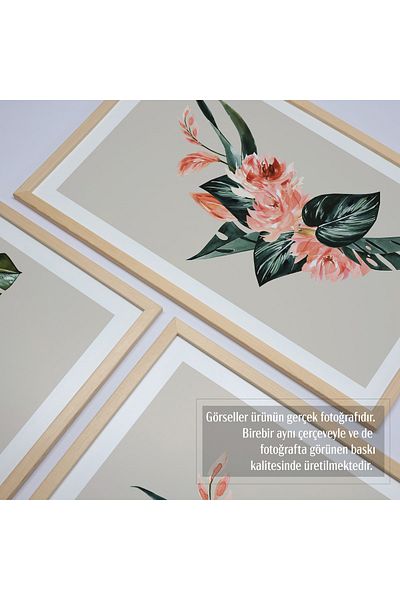 HOMEPACK Комплект за рисуване от 3 части с рамка от естествено дърво Hpn026