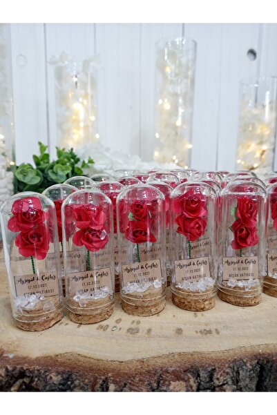 DECORA HOBİ 25 Adet-kırmızı Çiçek/nişan/söz/nikah/düğün/ Kına Hediyeliği - Te...