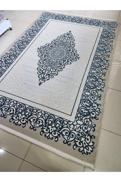 Festival Halı Festival Gülzar 1773a Mavi Modern Saçaklı Halı