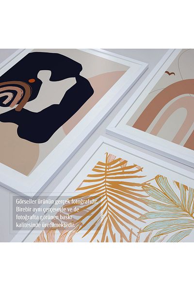 HOMEPACK Λευκό Πλαστικοποιημένο Σετ Πλαίσιο 3 τεμαχίων Πίνακας Hpn029