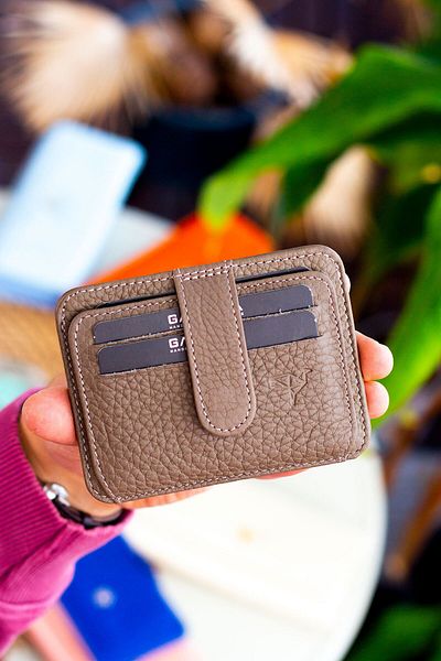 Garbalia Πορτοφόλι θήκης καρτών από γνήσιο δέρμα Unisex Mink Shelby