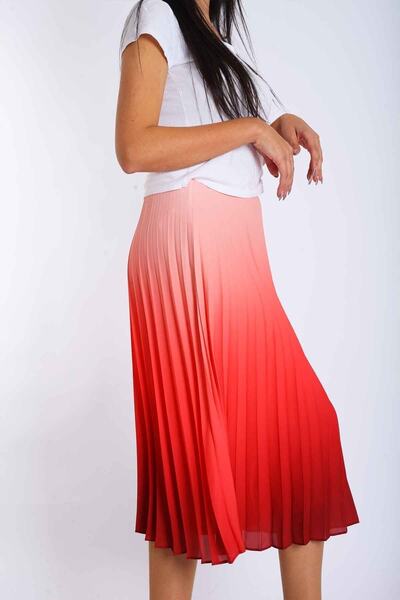 Blues Outlet Жіноча кольорова плісирована спідниця червона