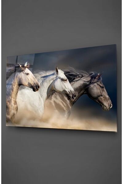 TAULART Cai care alunecă pe patru picioare pictură în sticlă