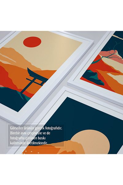 HOMEPACK Λευκό Πλαστικοποιημένο Σετ Πλαίσιο 3 τεμαχίων Πίνακας Hpn037