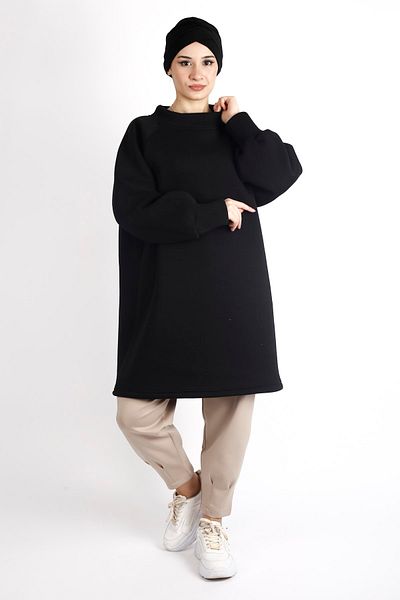 two in sis Dikyaka Tunic 3 Thread Raised Sweat Tunic. Long Sweatshirt Oversize Diky Tunic