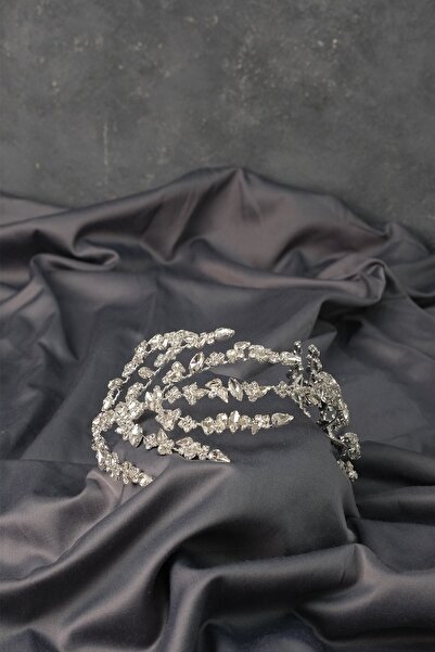 Bride Aksesuar Dünyası Bridal Tiara Wedding Dress Hair Accessory Silver Doubl...