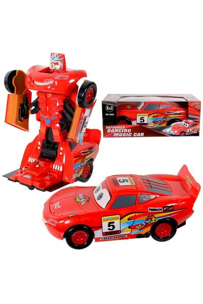 SUDEN Robota Dönüşen Şimşek Mcqueen Uzaktan Kumandalı Şarjlı Araba
