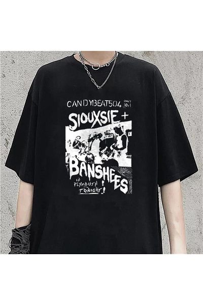 Touz Μπλουζάκι Siouxsie Banshees Satu Moda Unisex Μαύρο Oversize