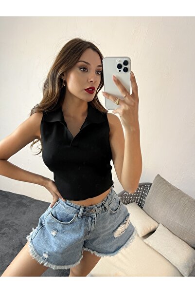 Fame Tricotaj de damă cu guler negru