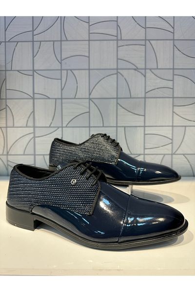 Pierre Cardin 7027 Ανδρικά κλασικά παπούτσια με λουστρίνι με λεπτομέρεια με κορδόνια