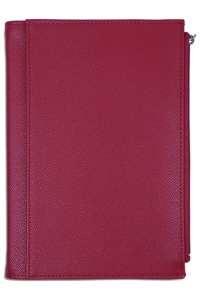 Victoria's Journals Zipco Soft Protective Zippered Pocket Striped Block Notepad 14x20 Cm Fuchsia
