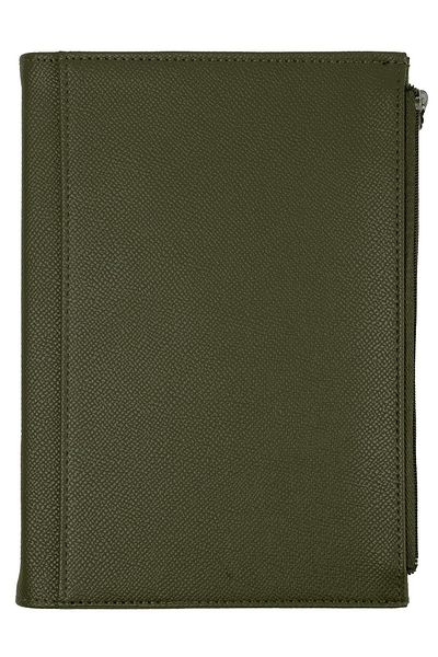 Victoria's Journals Zipco Soft Protective Zippered Pocket Striped Block Notepad 14x20 Cm Green