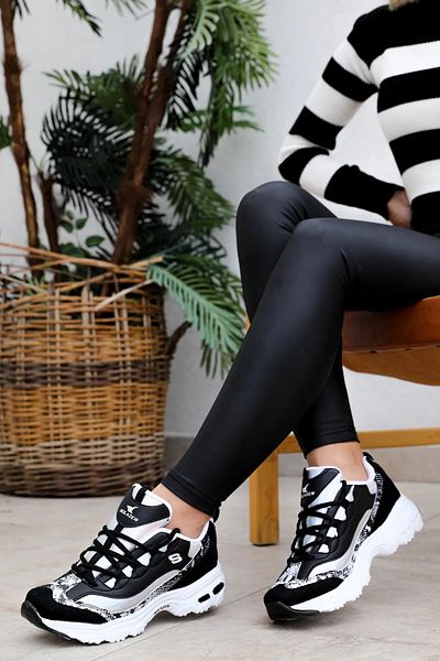 Prego Pantofi sport pentru femei Solazer Poly Light Talpa cu șireturi Negru Alb