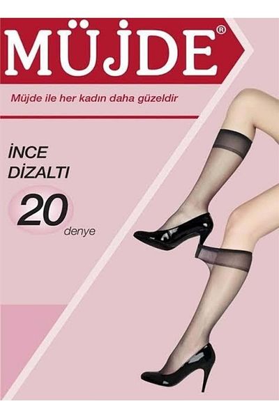 Müjde Черни тънки чорапи до коляното, 20 дение - 500