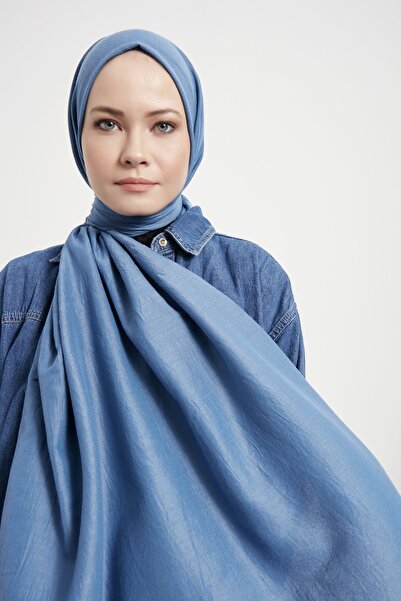 Gülsoy شال نسائي من القطن باللون الأزرق النيلي - 05