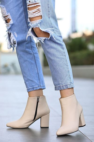 otuzbesshoes Cizme de damă Sorcev cu fermoar cu detaliu din piele