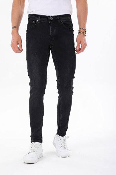Jeanblack Anthracite Ανδρικά τζιν Skinny Fit Jeans Lycra στενές μανσέτες