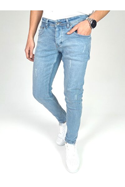 Jeanblack Ανδρικά τζιν Ice Blue Skinny Fit Jeans Lycra στενά νύχια