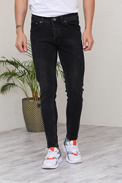 Jeanblack Anthracite Ανδρικά τζιν Skinny Fit Jeans Lycra στενές μανσέτες