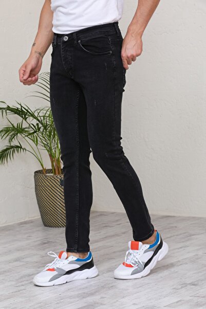 Jeanblack Anthracite Ανδρικά τζιν Skinny Fit Jeans Lycra στενές μανσέτες