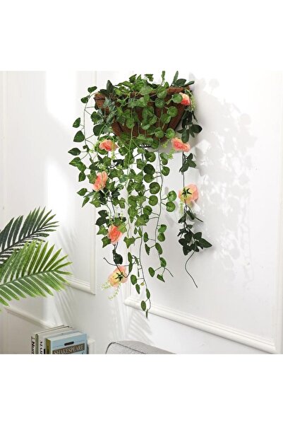 Bahçem Coco Hindistan Cevizi Lifi Kaplı Duvar Tipi Metal Saksı