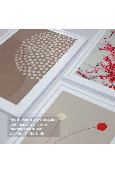 HOMEPACK Λευκό Πλαστικοποιημένο Σετ Πλαίσιο 3 τεμαχίων Πίνακας Hpn04