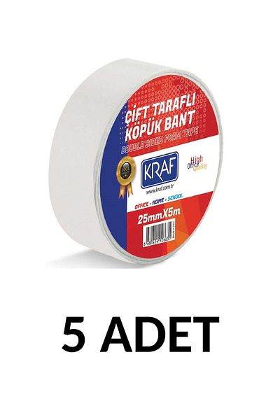 KRAF 5 Τεμάχια 25 Μm X 5 Μέτρα Ταινία Αφρού Διπλής Όψης