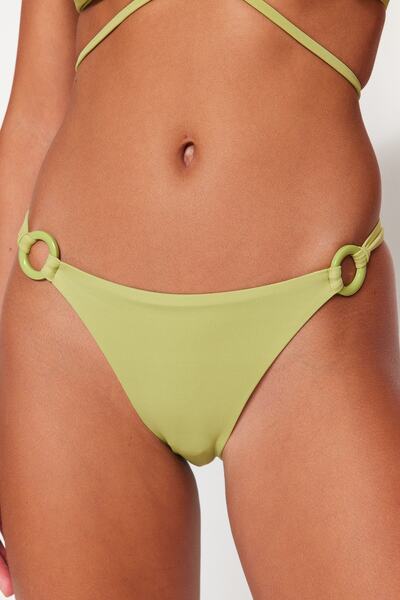 Trendyol Collection Normál lábú bikini alsó zöld kiegészítőkkel TBESS23BA00031