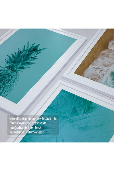 HOMEPACK Λευκό Πλαστικοποιημένο Σετ Πλαίσιο 3 τεμαχίων Πίνακας Hpn07