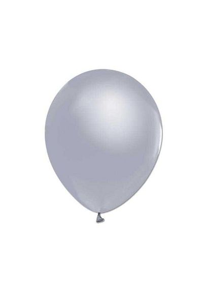 kullanatparti Silver Balloon + Silver Metallic Balloon + Silver Party Balloon 10 Pieces