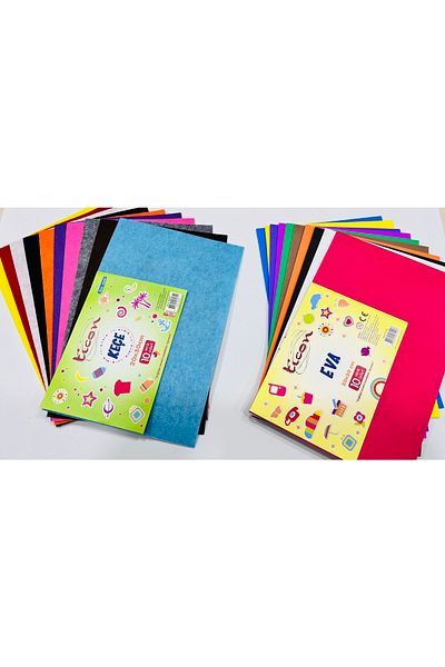 Ticon Eva And Felt Double Set 2 Mm 10 Colors 20*30 School Necessities Indispensable