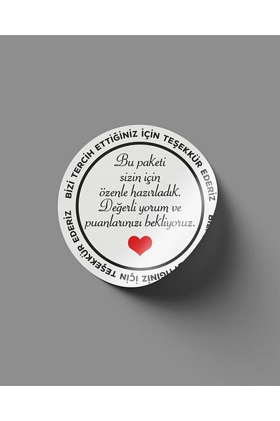 JOVÖ ÇİKOLATA Sticker - We have carefully prepared this package for you - 4cm - 70 Pieces