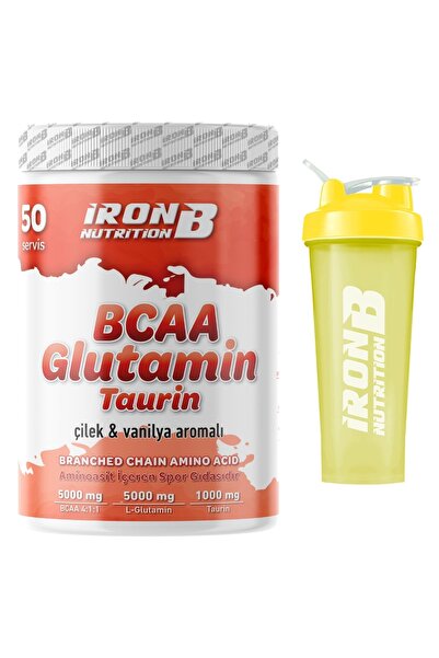 IronB Nutrition Bcaa 4.1.1 - L-Glutamin وTaurine 50 Serve، بنكهة الفراولة وال...