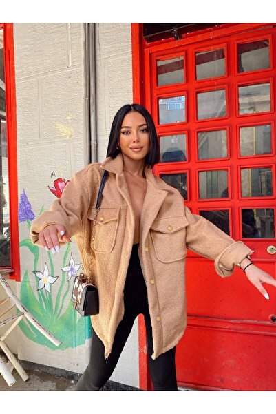 BE PROJECT Kaşe Kalın Oversize Gömlek Üst