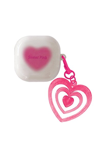 Microsonic Samsung Galaxy Buds 2 Pro Kılıf Süslü Renkli Kalp Desenli Pembe