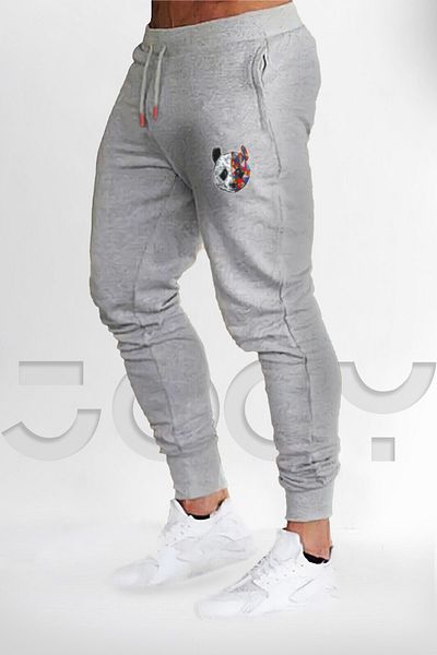 Jooy Company Παντελόνι από χτενισμένο βαμβάκι Panda Μαύρο και Γκρι Σετ 2 τεμαχίων