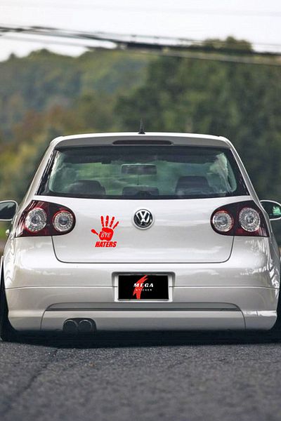 MegaSticker Стикер за кола, мотоциклет, каска, лаптоп и прозорец Bye Haters 15x12 см