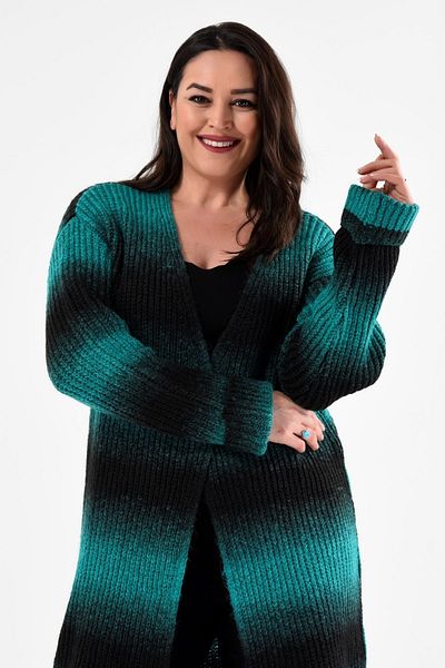Laden Knitwear Oversize Wool Soft Loose Loose Women's Large Size Cardigan