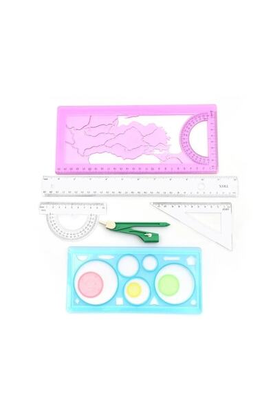 BAK BEĞEN AL Pergelli Çizim Seti Cetvel , Pergel , Gönye , 90 Derece Üçgen