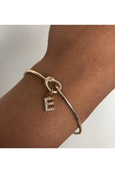 Asia by Leuvoié Zirkon Taşlı E Harfli Bileklik