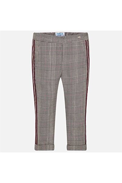 MAYORAL Kahverengi Kız Çocuk Ekose Kumaş Pantolon