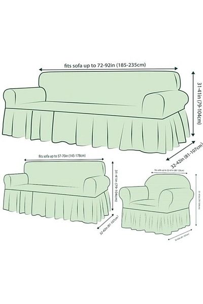 HEYTGAH Cotton Wrapped Sofa and Sofa Set - Sofa Couch Cover with Sofa Bed Skirt