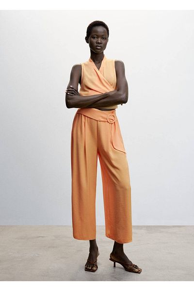 MANGO Woman Παντελόνι με φαρδύ πόδι