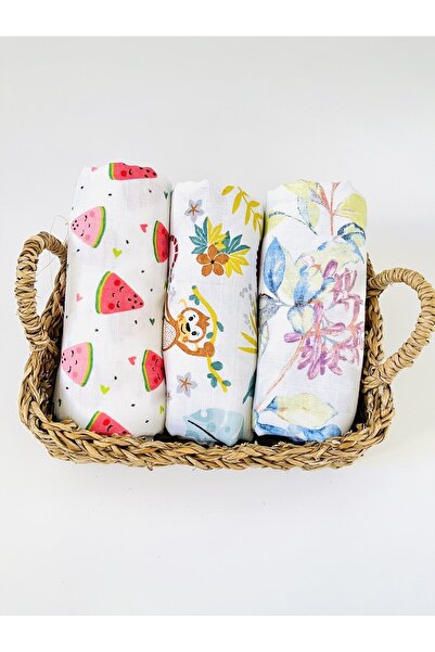 JUNİPERUS 3 قطع بطانية بغطاء من قماش الموسلين متعدد الأغراض 100% قطن معتمد من...