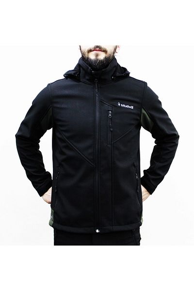 Mudwill Khaki-black Softshell Windproof Jacket