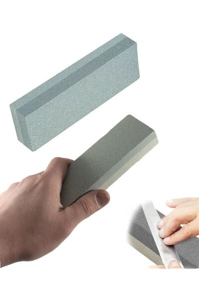 Depolife Bileme Taşı Çift Kumlu Bıçak Satır Nacak Balta Bileme Taşı 20cm