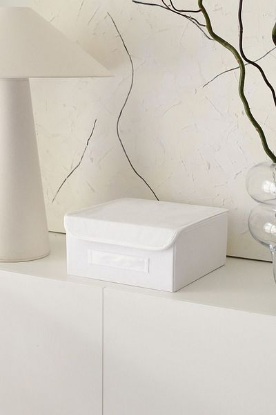 REKHOME درج خزانة مغطى باللون الأبيض داخل منظم صندوق تخزين قابل للطي لغسيل المجوهرات والمكياج