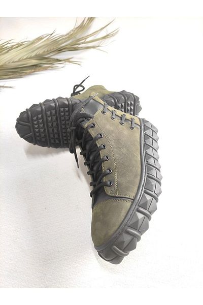 Of&Off Men's Genuine Leather Lace-up Boots