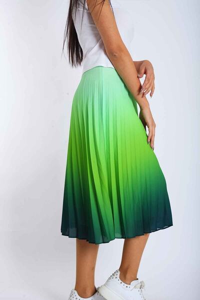 Blues Outlet Women's Colorful Pleated Skirt-green